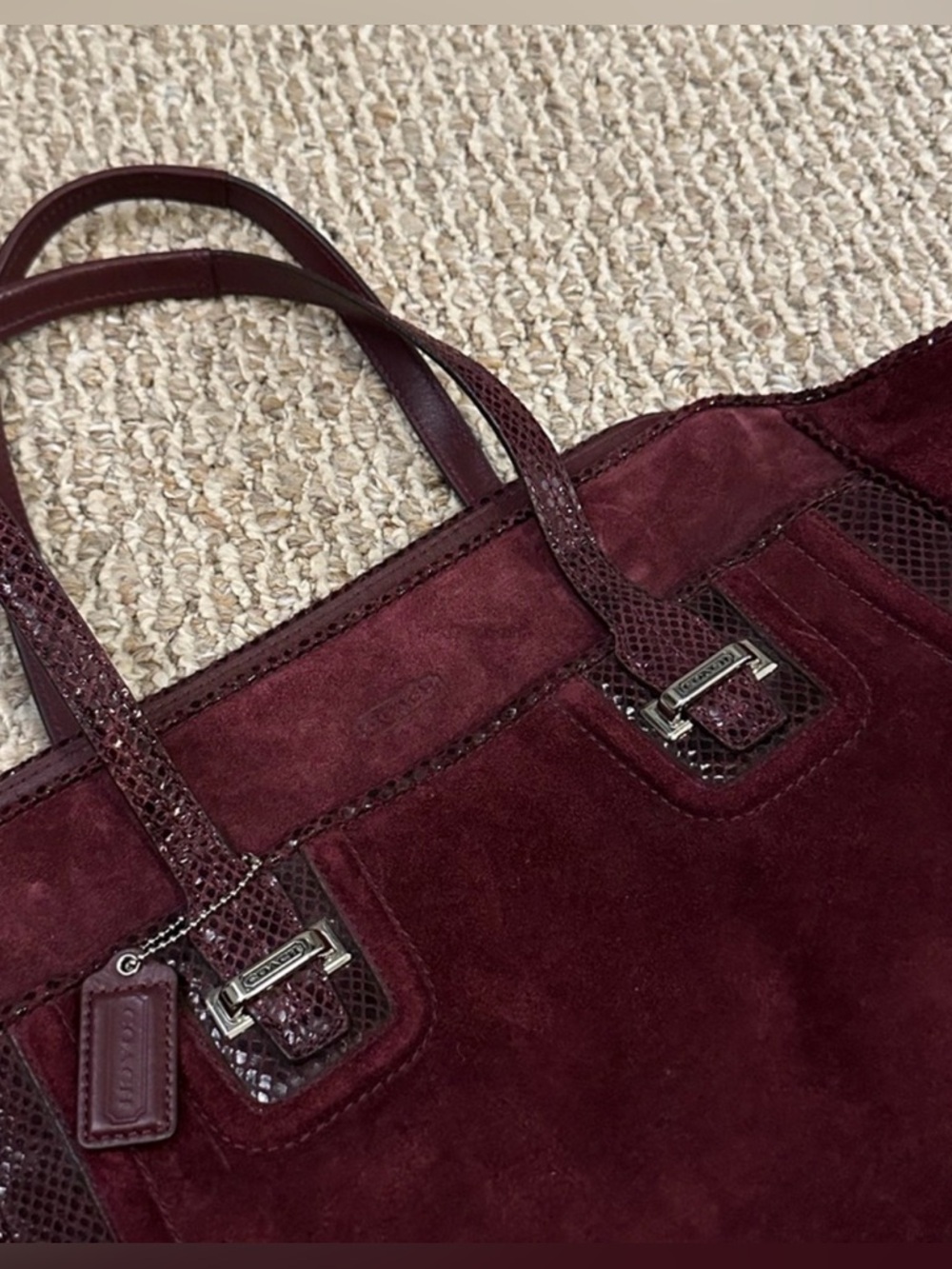 LIKE NEW Coach Taylor Suede Alexis Carryall Satchel Bag 17x13x5 - Picture 5 of 13